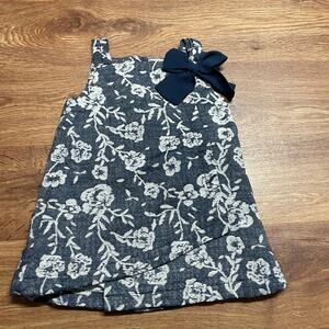 Max Studio Baby Floral Bow Dress Faux Wrap Formal Size 2T Toddler Blue Rose